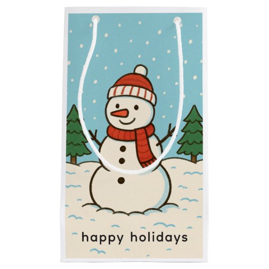 Petit Sac Cadeau Fun Snowman mignon Noël (Devant)