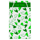 Petit Sac Cadeau Fun Whimsical Green Motif Coeurs blancs (Dos)