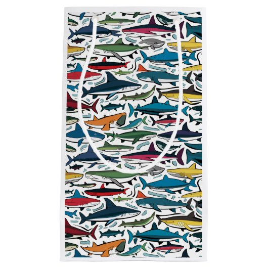 Petit Sac Cadeau Funny Cool Shark Imprimer Générique Abstrait (Devant)