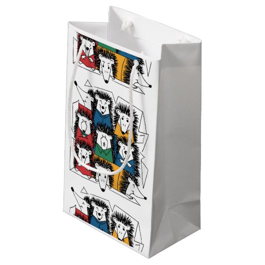 Petit Sac Cadeau Funny Hérisson Motif Abstrait (Dos Angle)