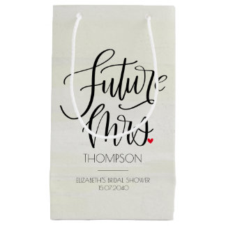 Petit Sac Cadeau Future Mme Cérémonie de Fiançailles Calligraphie M