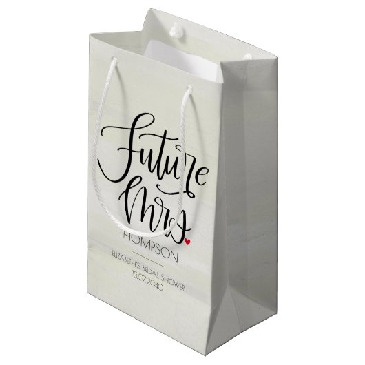 Petit Sac Cadeau Future Mrs Modern Calligraphy Bridal Shower (Devant Angle)
