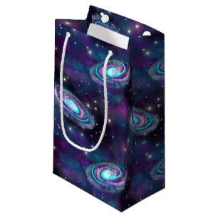 Petit Sac Cadeau Galaxie de la Voie Lactée Bleu cosmique Violet r