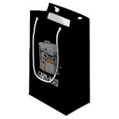 Petit Sac Cadeau Garb-old Funny Trash Can Pun Dark BG (Devant Angle)