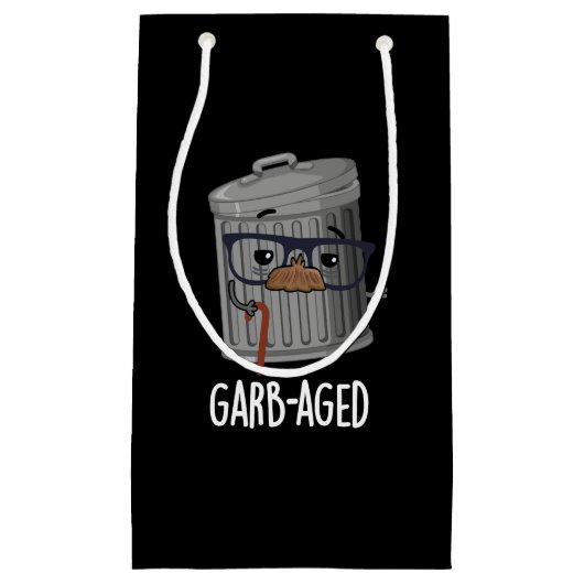Petit Sac Cadeau Garb-old Funny Trash Can Pun Dark BG (Devant)