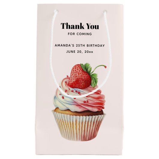 Petit Sac Cadeau Gâteau Cupcake Sucré Dessert Merci (Devant)