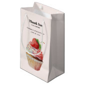 Petit Sac Cadeau Gâteau Cupcake Sucré Dessert Merci (Devant Angle)
