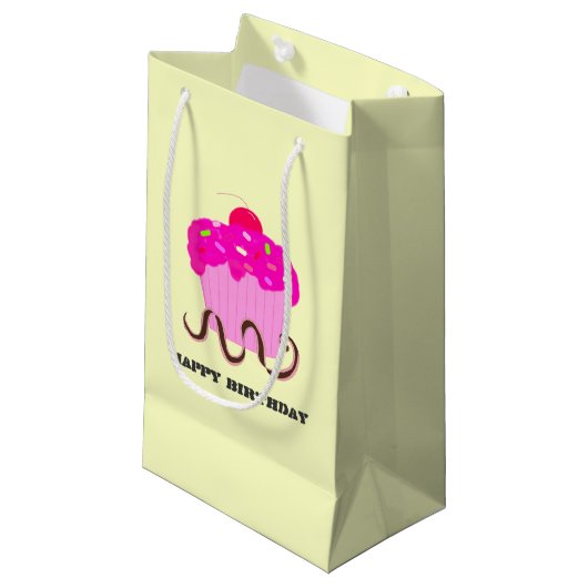 Petit Sac Cadeau Gâteaux d'anniversaire (Devant Angle)