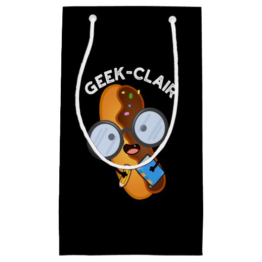 Petit Sac Cadeau Geek-clair Funny Eclair Pun Dark BG (Devant)