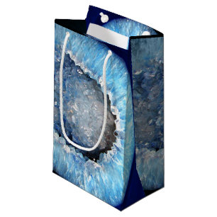 Petit Sac Cadeau Géode cristal bleu tombé