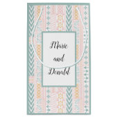 Petit Sac Cadeau Géométrique verte et pêche (Dos)