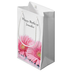 Petit Sac Cadeau Gerbera Rose Daisies Élégante Photographie
