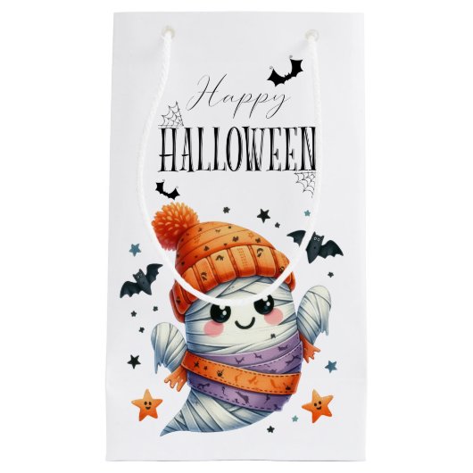 Petit Sac Cadeau Ghost Citrouille fêtes Halloween (Devant)