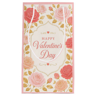 Petit Sac Cadeau Gilded Rose Romance de la Saint-Valentin
