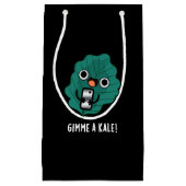 Petit Sac Cadeau Gimme A Kale Funny Veggie Pun Dark BG (Devant)
