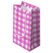 Petit Sac Cadeau Gingham rose (Devant Angle)