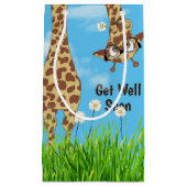 Petit Sac Cadeau Girafe avec lunettes en Herbe (Devant)