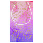 Petit sac cadeau Girly Purple Gold Hearts (Dos)