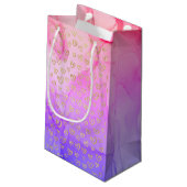 Petit sac cadeau Girly Purple Gold Hearts (Dos Angle)