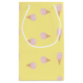 Petit Sac Cadeau Glace rose sur jaune (Dos)