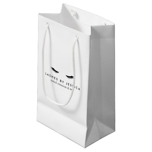 Petit Sac Cadeau Glam Eyelashes noir et blanc (Devant Angle)