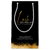 Petit Sac Cadeau Glamorous Black & Gold Lash Tech (Devant)