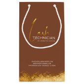 Petit Sac Cadeau Glamorous Gold & Brown Lash Tech (Dos)