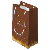 Petit Sac Cadeau Glamorous Gold & Brown Lash Tech (Devant Angle)
