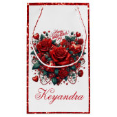 Petit Sac Cadeau Glamour Africain-Américain Cupidon (Dos)