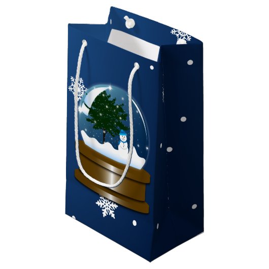 Petit Sac Cadeau Globe de neige (Devant Angle)