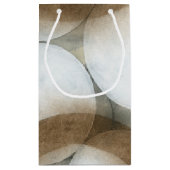 Petit Sac Cadeau Globes blancs et cercles Brown (Dos)