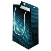 Petit Sac Cadeau Globes bleus 3D (Devant Angle)