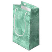 Petit Sac Cadeau Glossy Green Romantic Hearts Pattern (Devant Angle)