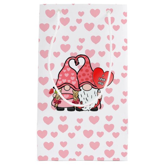 Petit Sac Cadeau Gnome Couple (Devant)