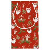 Petit Sac Cadeau Gnomes et champignons en vacances Red Woodland (Dos)