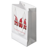 Petit Sac Cadeau Gnomes rouges aux coeurs Saint Valentin personnali (Devant Angle)