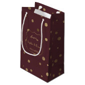 Petit Sac Cadeau Gold Confetti Love Bourgogne Mariage (Dos Angle)