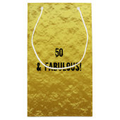 Petit Sac Cadeau Gold et Black 50 & Fabuleux Cadeau Anniversaire (Dos)