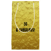 Petit Sac Cadeau Gold et Black 50 & Fabuleux Cadeau Anniversaire (Devant)