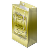 Petit Sac Cadeau Gold Gem & Parties scintillant 50e Anniversaire du (Devant Angle)