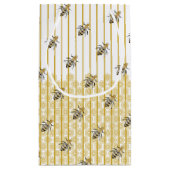 Petit Sac Cadeau Gold moderne et Black Honey Bee Hive (Dos)