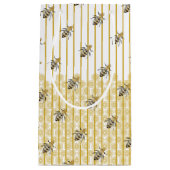 Petit Sac Cadeau Gold moderne et Black Honey Bee Hive (Devant)