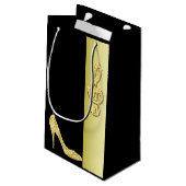 Petit Sac Cadeau Gold Stiletto et Treble Cleft 18e anniversaire (Dos Angle)