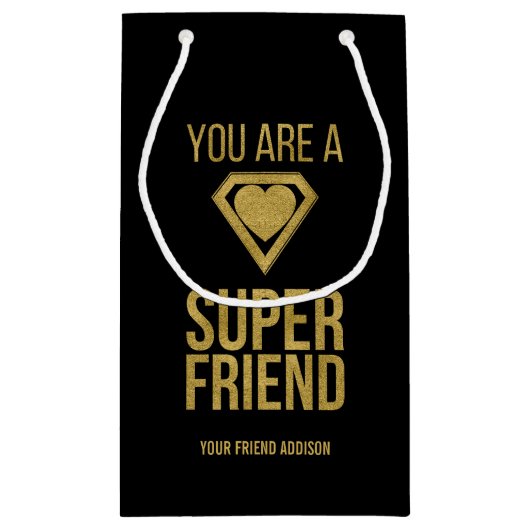 Petit Sac Cadeau Gold Superhero Friend Valentine Cadeau (Dos)