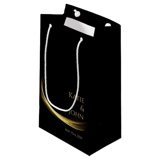 Petit Sac Cadeau Golden Elegance-Mariage- (Devant Angle)