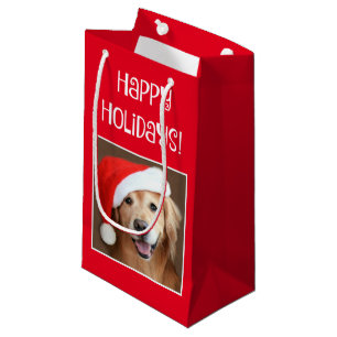 Petit Sac Cadeau Golden retriever avec le casquette rouge de Père