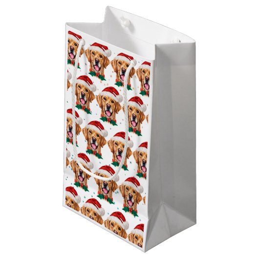 Petit Sac Cadeau Golden Retriever Chien race Noël (Devant Angle)