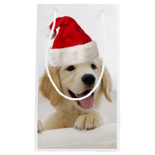Petit Sac Cadeau Golden Retriever Puppy Christmas (Devant)