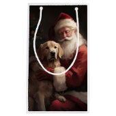 Petit Sac Cadeau Golden Retriever with Santa Clause Christmas (Devant)