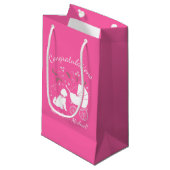 Petit Sac Cadeau Goldendoodle chien Baby shower fille rose (Devant Angle)